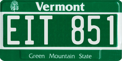VT license plate EIT851