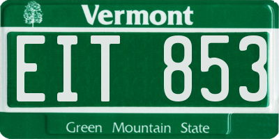 VT license plate EIT853
