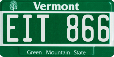 VT license plate EIT866