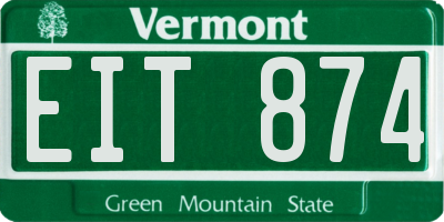 VT license plate EIT874