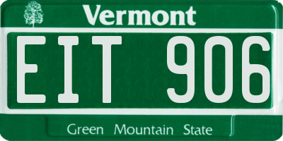 VT license plate EIT906