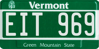 VT license plate EIT969