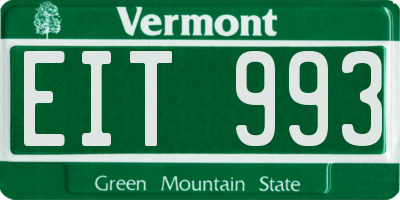 VT license plate EIT993