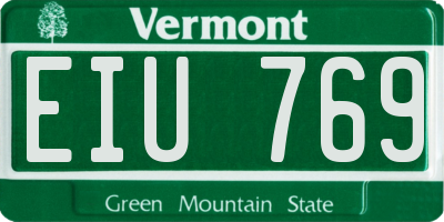 VT license plate EIU769