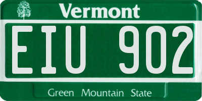 VT license plate EIU902