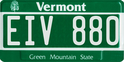 VT license plate EIV880