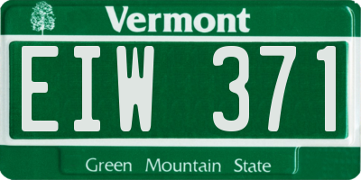VT license plate EIW371