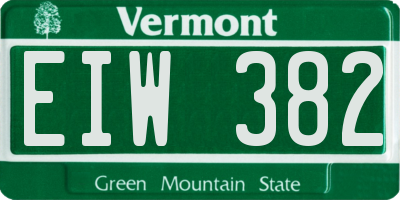 VT license plate EIW382