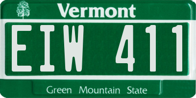 VT license plate EIW411