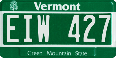 VT license plate EIW427
