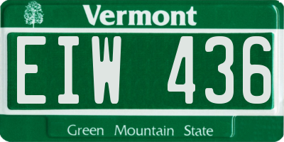 VT license plate EIW436