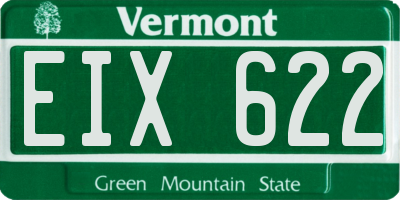 VT license plate EIX622
