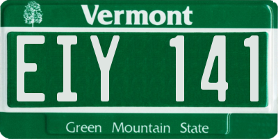 VT license plate EIY141