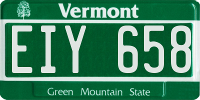 VT license plate EIY658
