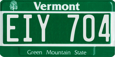 VT license plate EIY704