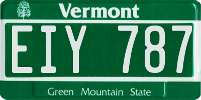 VT license plate EIY787