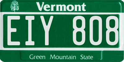 VT license plate EIY808