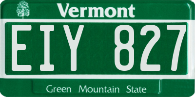 VT license plate EIY827