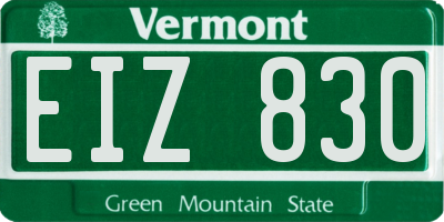 VT license plate EIZ830