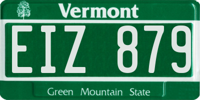 VT license plate EIZ879