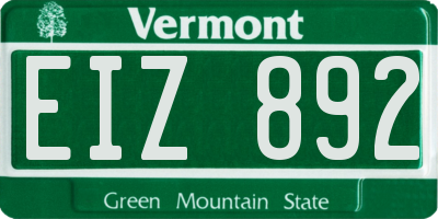 VT license plate EIZ892