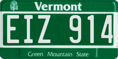 VT license plate EIZ914