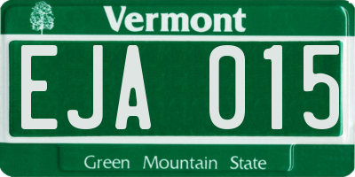 VT license plate EJA015