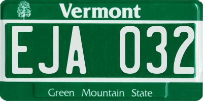 VT license plate EJA032