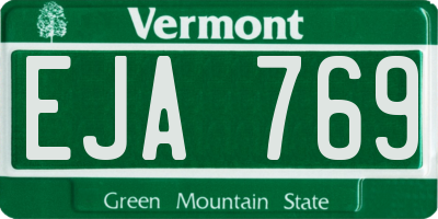 VT license plate EJA769