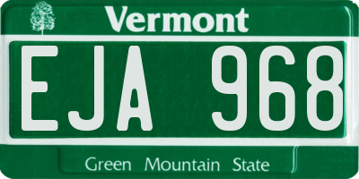 VT license plate EJA968
