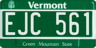 VT license plate EJC561