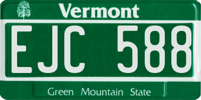 VT license plate EJC588
