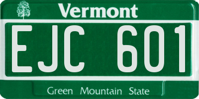 VT license plate EJC601
