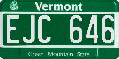 VT license plate EJC646
