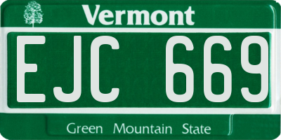 VT license plate EJC669