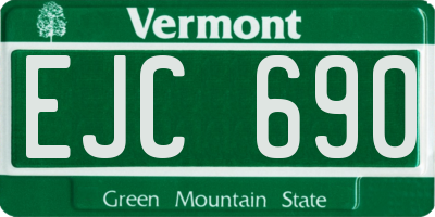 VT license plate EJC690
