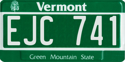 VT license plate EJC741