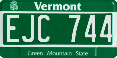 VT license plate EJC744