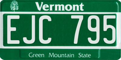 VT license plate EJC795