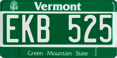 VT license plate EKB525