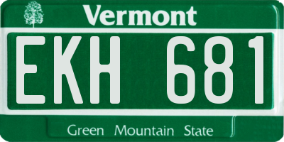 VT license plate EKH681