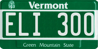 VT license plate ELI300