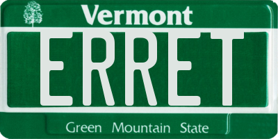VT license plate ERRET