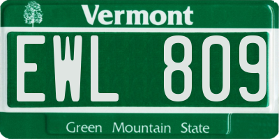 VT license plate EWL809