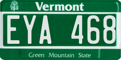 VT license plate EYA468