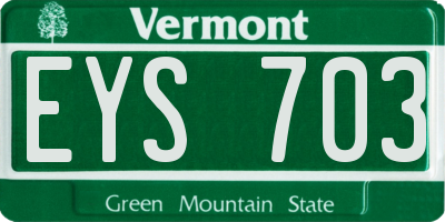 VT license plate EYS703