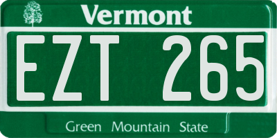 VT license plate EZT265