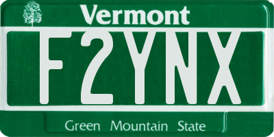 VT license plate F2YNX