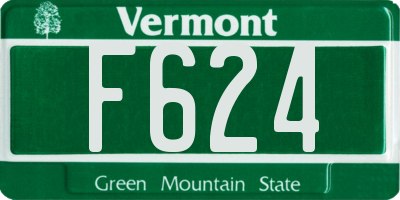 VT license plate F624
