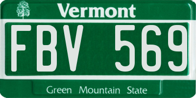 VT license plate FBV569
